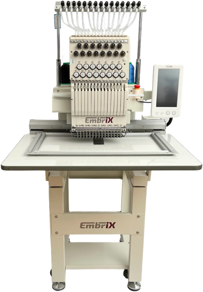 Embroidery machine with table top